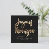 Joyous Kwanzaa Elegant Zwart en Goud Look Script Feestdagenkaart (Staand voorkant)