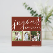 Joyous Kwanzaa Foto 3 Collage Feestdagenkaart (Staand voorkant)