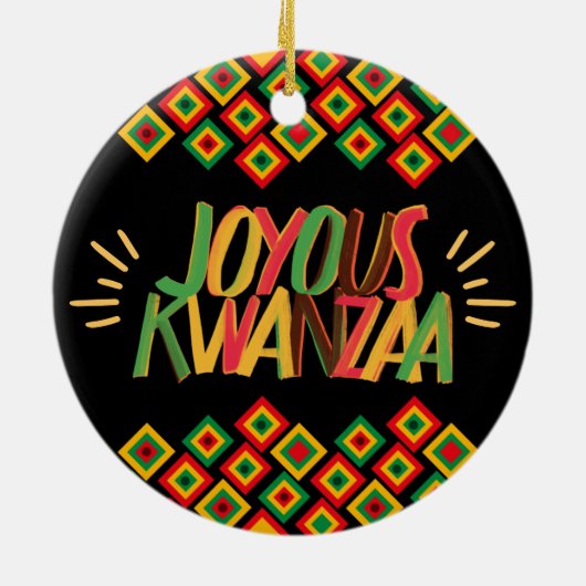Joyous KWANZAA Keramisch Ornament (Achterkant)