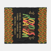 Joyous Kwanzaa met Nguzo Saba Fleece Deken (Voorkant (Horizontaal))