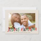 Joyous Kwanzaa Modern geletterd type foto Feestdagenkaart (Voorkant)