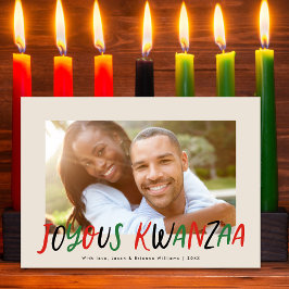 Joyous Kwanzaa Modern geletterd type foto Feestdagenkaart