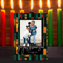 Joyous Kwanzaa Modern Script Kente Doek Foto