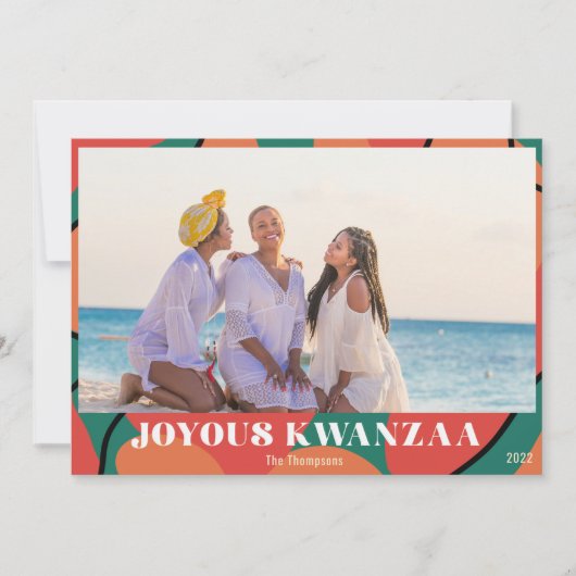 Joyous Kwanzaa Photo Holiday Design Feestdagenkaart (Voorkant)