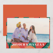 Joyous Kwanzaa Photo Holiday Design Feestdagenkaart (Voorkant / Achterkant)
