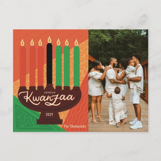 Joyous Kwanzaa Photo Holiday Design Feestdagenkaart (Voorkant)