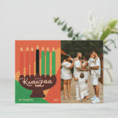 Joyous Kwanzaa Photo Holiday Design Feestdagenkaart (Staand voorkant)