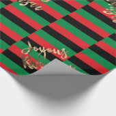 Joyous Kwanzaa RBG UNIA Afro-American Flag Wrappin Cadeaupapier (Hoek)