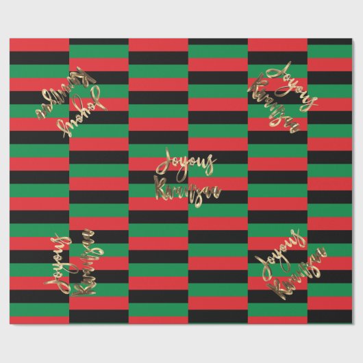 Joyous Kwanzaa RBG UNIA Afro-American Flag Wrappin Cadeaupapier (Vlak)