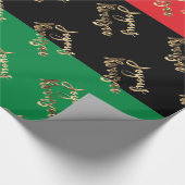 Joyous Kwanzaa RBG UNIA Afro-Amerikaanse vlag Cadeaupapier (Hoek)