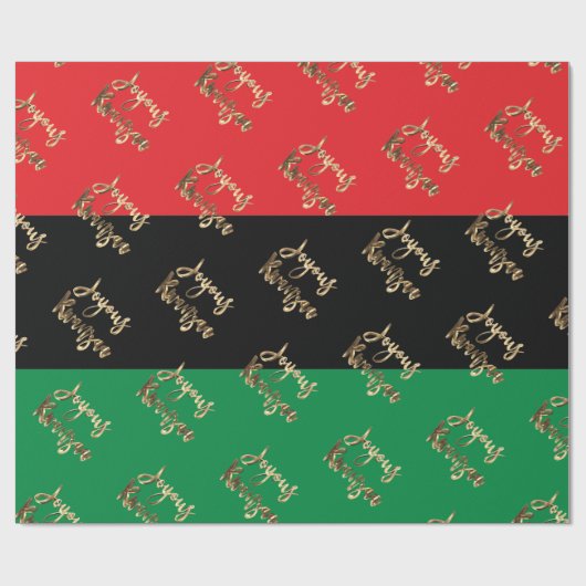 Joyous Kwanzaa RBG UNIA Afro-Amerikaanse vlag Cadeaupapier (Vlak)