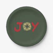 Joyous Light Hearted Wreated kerstBord Papieren Bordje (Voorkant)