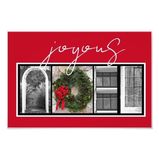 Joyous Noel Kerstfeestdag Foto Afdruk (Voorkant)