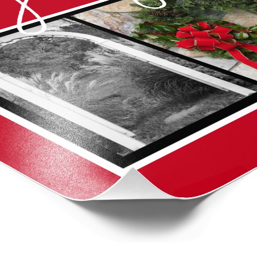 Joyous Noel Kerstfeestdag Foto Afdruk (Hoek)