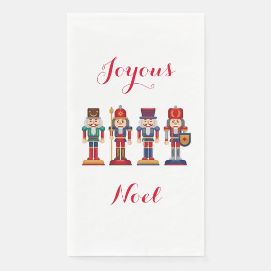 Joyous Noel Notenkraker Papier Gastenhanddoek Servet (Voorkant)