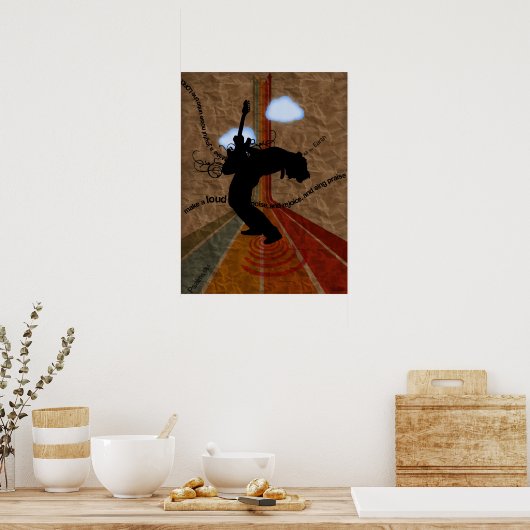 Joyous Noise Psalm 98:4 Poster (Keuken)