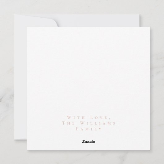 Joyous Paast Bunny Elegant Pink Gold Pasen Feestdagenkaart (Achterkant)