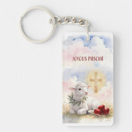 Joyous Pascha Lamb, Red Eggs and Cross Sleutelhanger