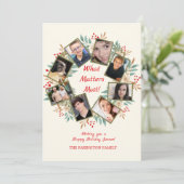 Joyous Photo Wreath Holiday Card Feestdagenkaart (Staand voorkant)