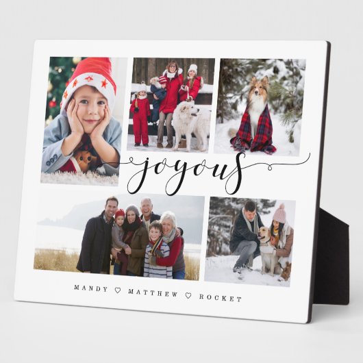 Joyous Script Familie Foto Keepsake Collage Plaque Fotoplaat (Zijkant)