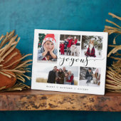 Joyous Script Familie Foto Keepsake Collage Plaque Fotoplaat (Zijkant)