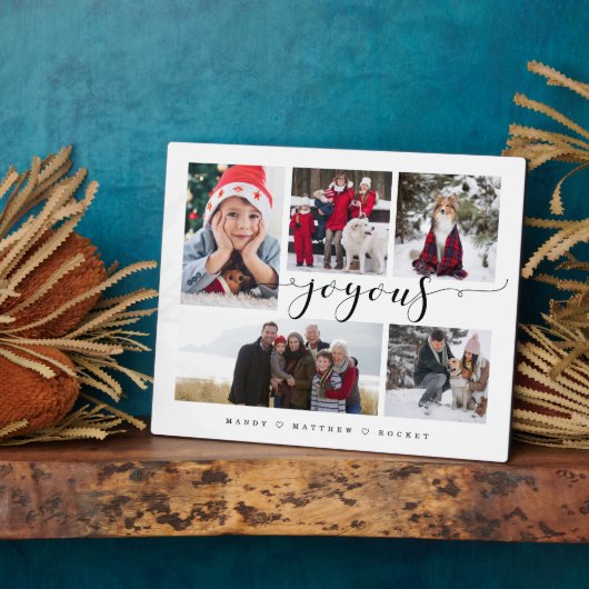 Joyous Script Familie Foto Keepsake Collage Plaque Fotoplaat (Zijkant)