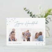 Joyous Sketch | Hanukkah Photo Collage Feestdagenkaart (Staand voorkant)