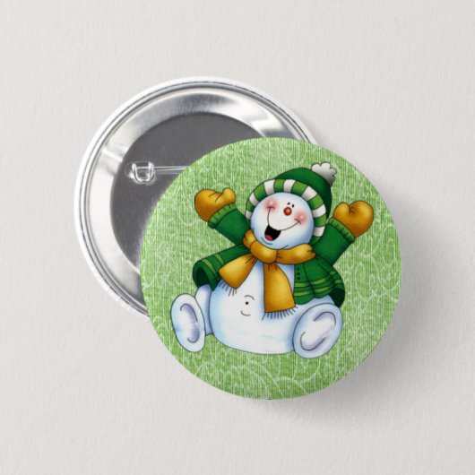 Joyous Snowman Button (Voorkant /achterkant)