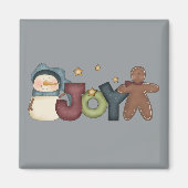 Joyous Snowman & Gingerbrood Man Magneet (Voorkant)