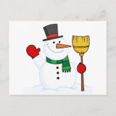 Joyous Snowman houdt een kamer en wacht Briefkaart (Voorkant)