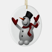 Joyous Snowman Keramisch Ornament (Rechts)