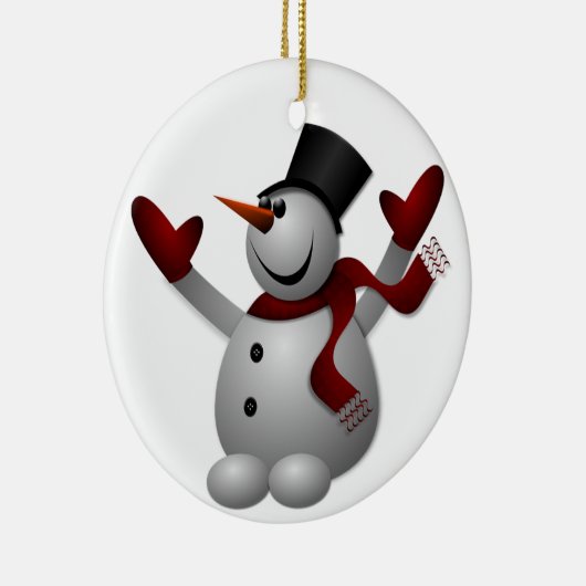 Joyous Snowman Keramisch Ornament (Rechts)