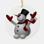 Joyous Snowman Keramisch Ornament (Voorkant)
