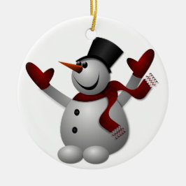 Joyous Snowman Keramisch Ornament