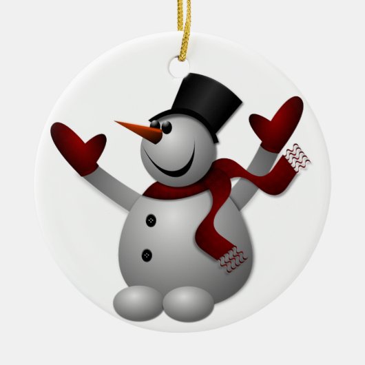 Joyous Snowman Keramisch Ornament (Voorkant)