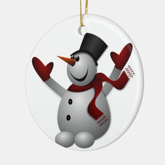 Joyous Snowman Keramisch Ornament (Links)