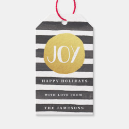 Joyous Stripes Holiday Gift Labels Cadeaulabel