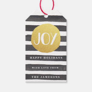 Joyous Stripes Holiday Gift Labels Cadeaulabel