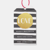 Joyous Stripes Holiday Gift Labels / LIEFDE Cadeaulabel (Voorkant)
