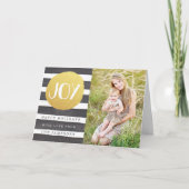 Joyous Stripes Vakantie Foto Wenskaart Feestdagen Kaart (Voorkant)