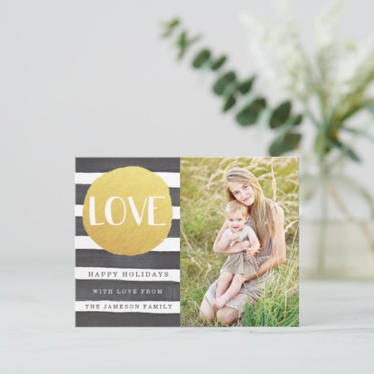 Joyous Stripes Vakantiefoto Briefkaart / LIEFDE (Staand voorkant)