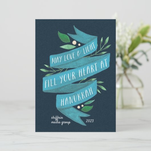 Joyous Tidings | Corporate Hanukkah Kaart (Staand voorkant)