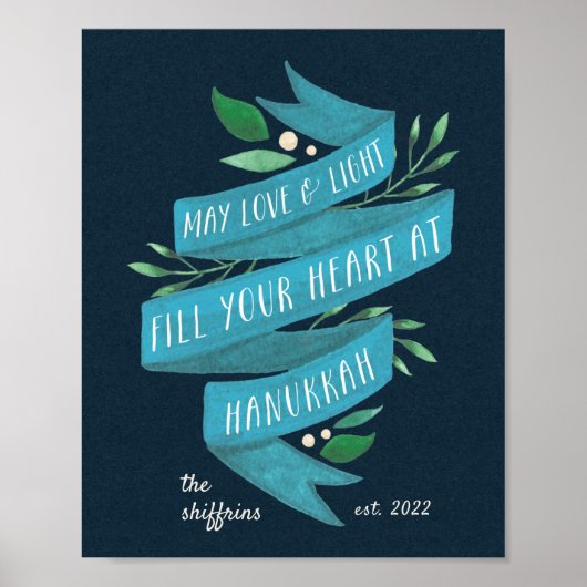 Joyous Tidings | Gepersonaliseerde Hanukkah Poster (Voorkant)