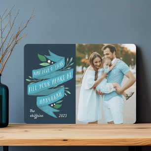 Joyous Tidings   Hanukkah-fotokaart Feestdagenkaart