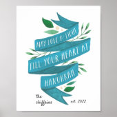 Joyous Tidings | Personalized Hanukkah Art Print (Voorkant)