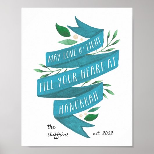 Joyous Tidings | Personalized Hanukkah Art Print (Voorkant)