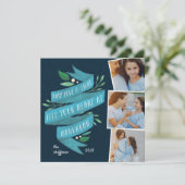 Joyous Tidings | Square Hanukkah-fotokaart Feestdagenkaart (Staand voorkant)