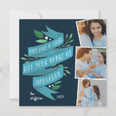 Joyous Tidings | Square Hanukkah-fotokaart Feestdagenkaart (Voorkant)