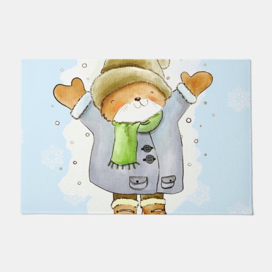 Joyous Winter Cat Deurmat (Voorkant)