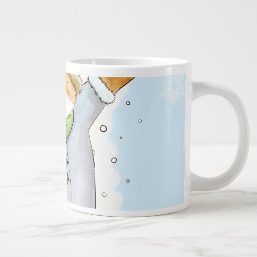 Joyous Winter Cat Grote Koffiekop (Rechts)